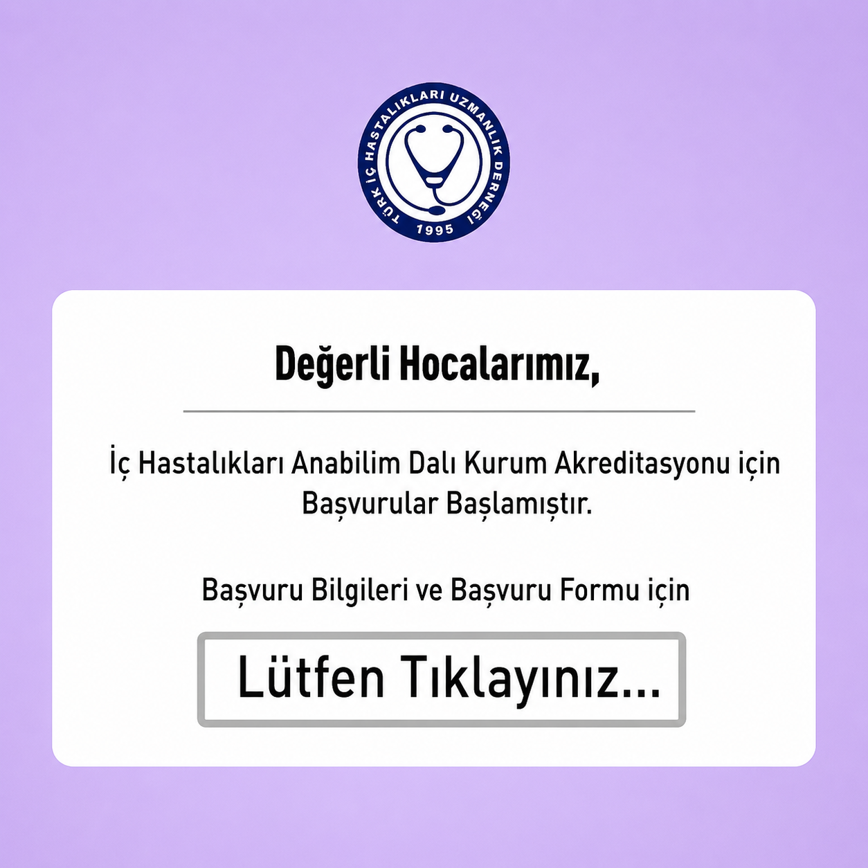 iç hastalıkları anabilim dalı kurum akreditasyonu başvurusu